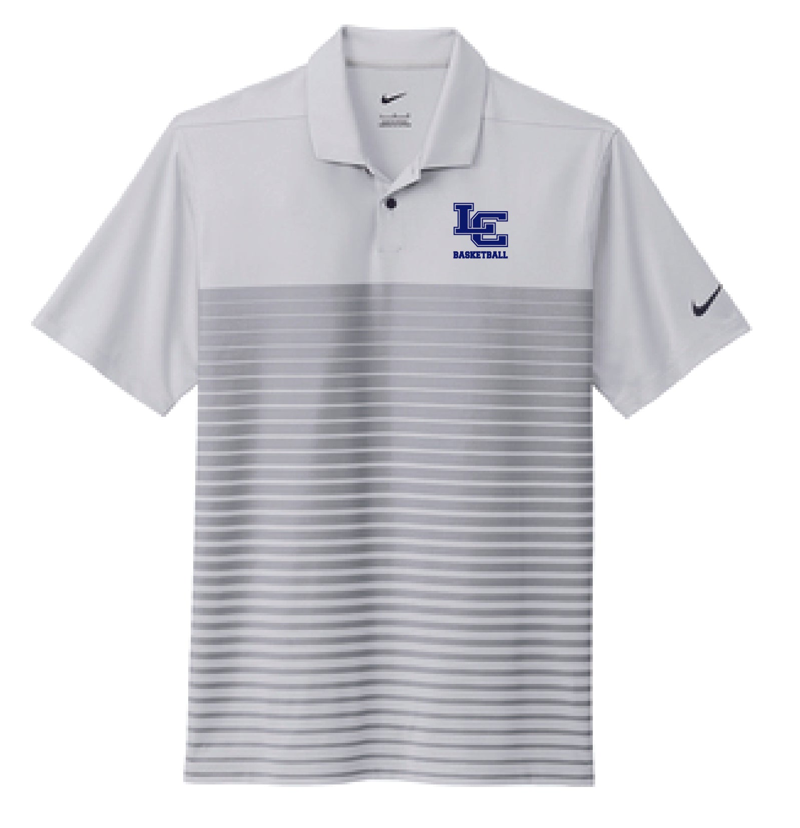 LC Basketball Embroidery Nike DriFIT Vapor Block Polo Wolf Grey