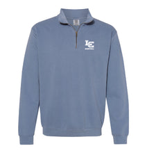 Load image into Gallery viewer, LC Basketball Embroidery - Comfort Colors Garment-Dyed Quarter Zip Sweatshirt - Blue Jean
