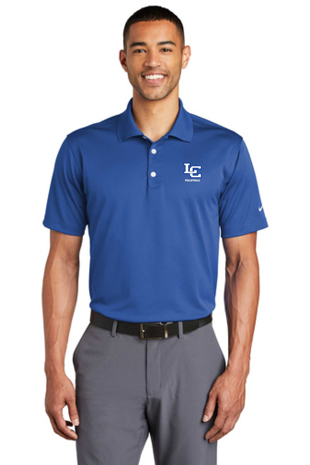 Volleyball Embroidery - Nike Dry Essential Solid Polo - Royal
