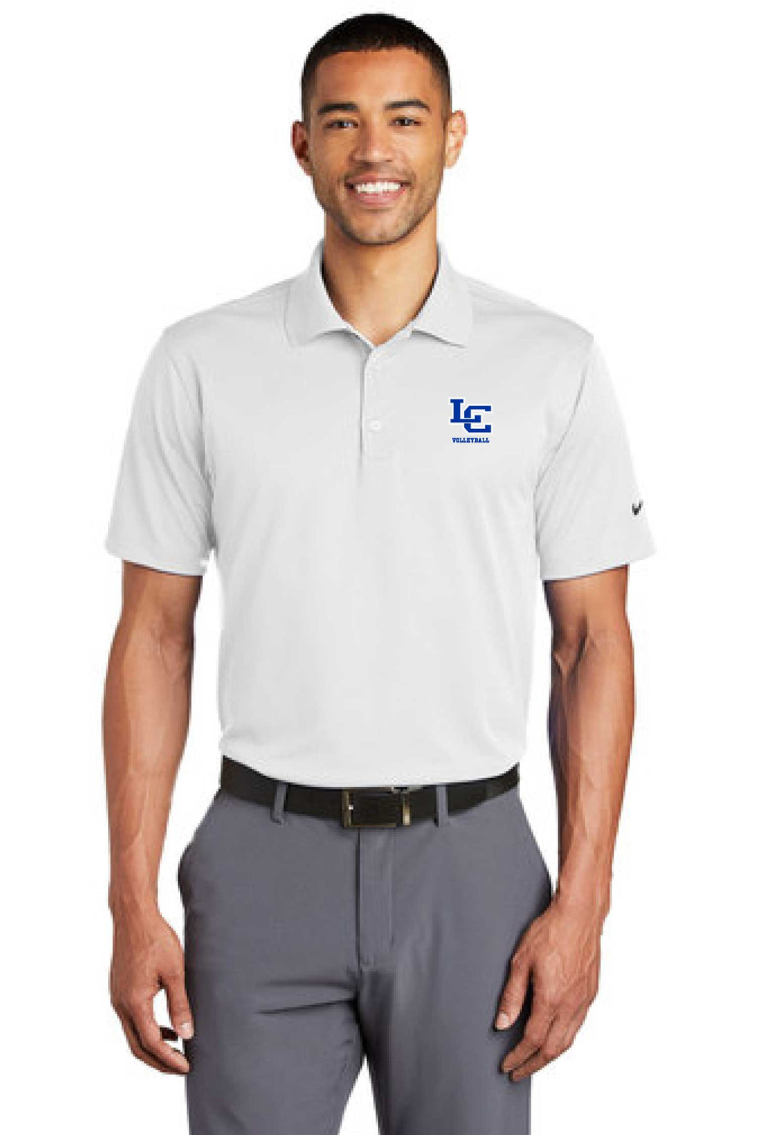 Volleyball Embroidery - Nike Dry Essential Solid Polo - White