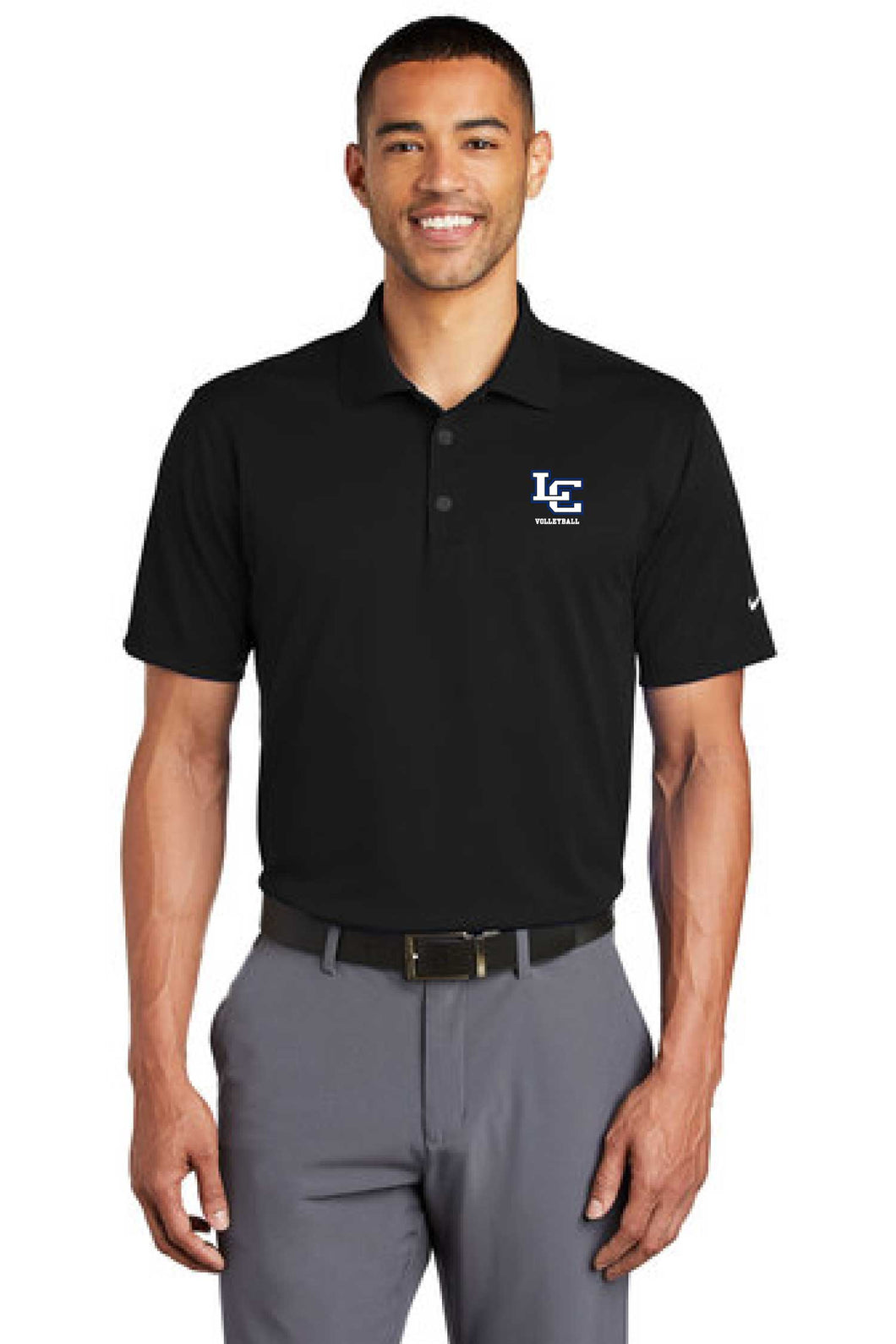 Volleyball Embroidery - Nike Dry Essential Solid Polo - Black