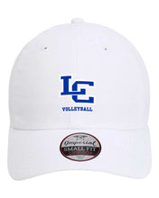 Load image into Gallery viewer, Volleyball Embroidery - Imperial - The Hinsen Performance Ponytail Cap - White
