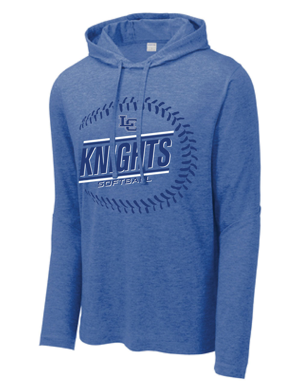 LC Knights Softball - Sport Tek Tri-Blend Long Sleeve Hoodie - Royal Heather