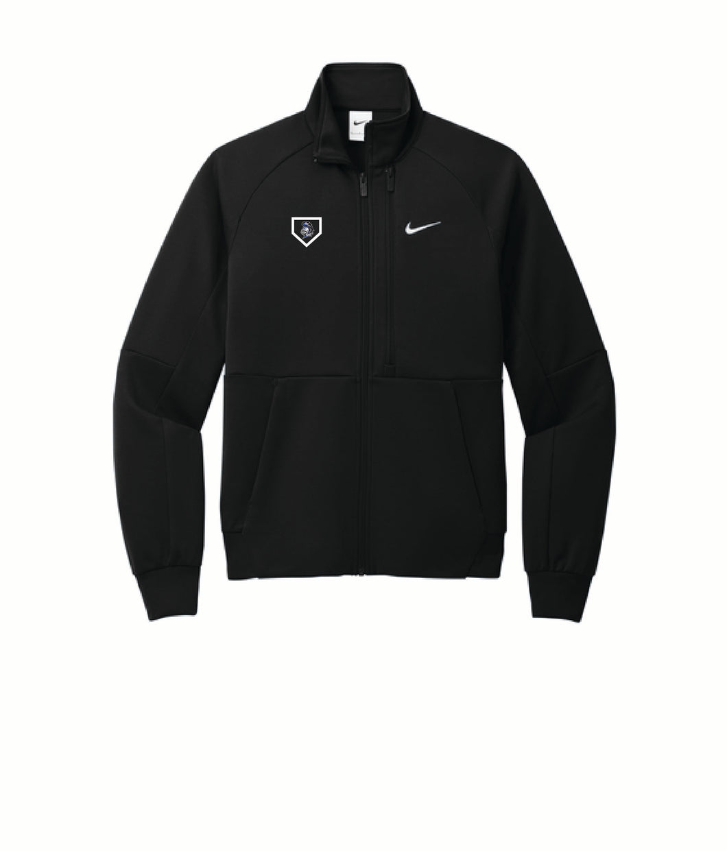 Knight Embroidery - Nike Full Zip Chest Swoosh Jacket - Black - Softball