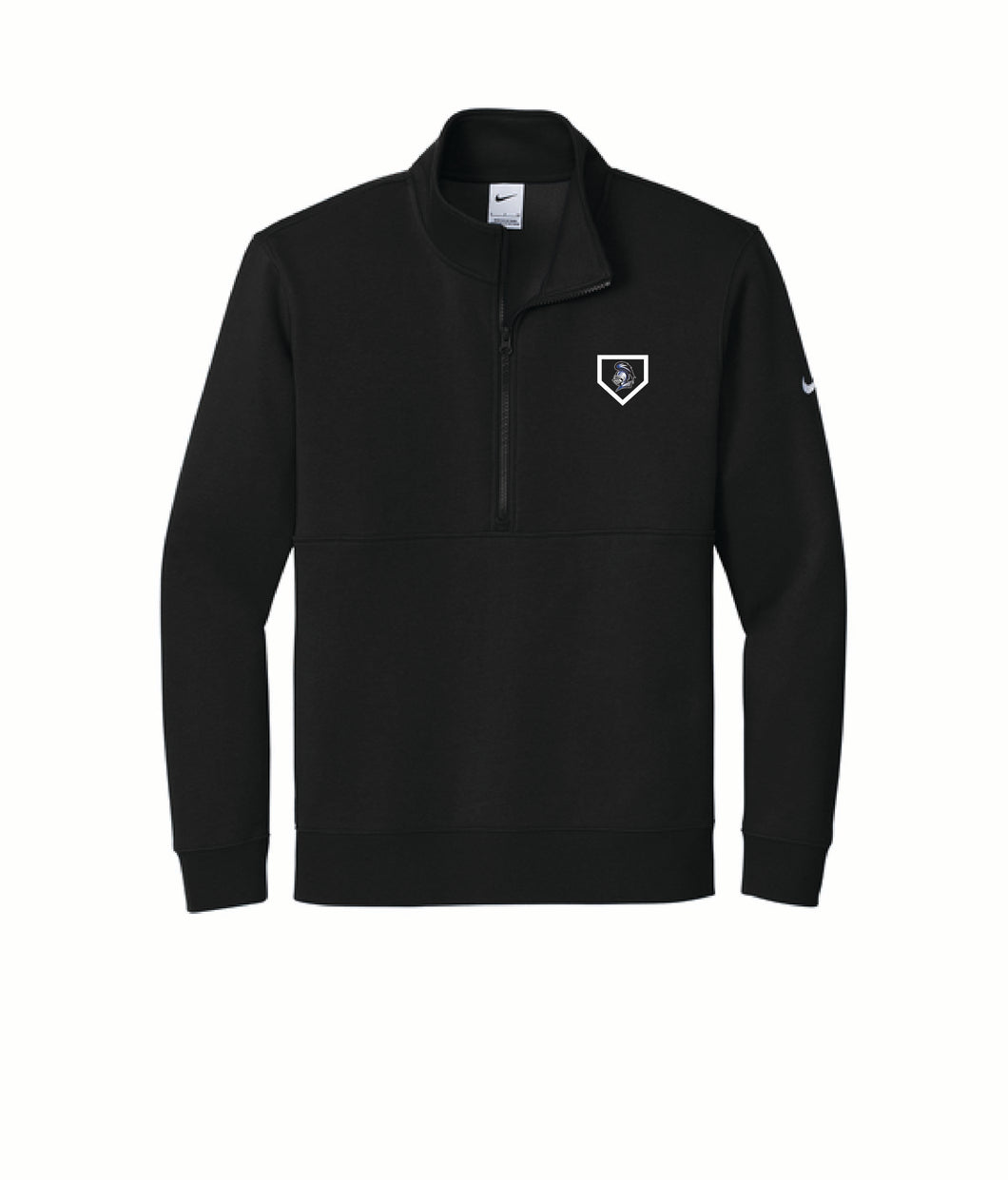 Knight Embroidery - Nike Club Fleece Sleeve Swoosh 1/2-Zip - Black - Softball