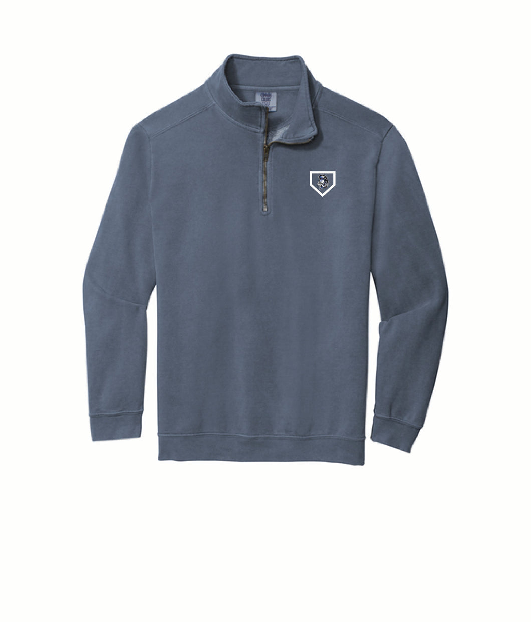 Knight Embroidery - Comfort Colors 1/4 Zip Pullover - Blue Jean - Softball