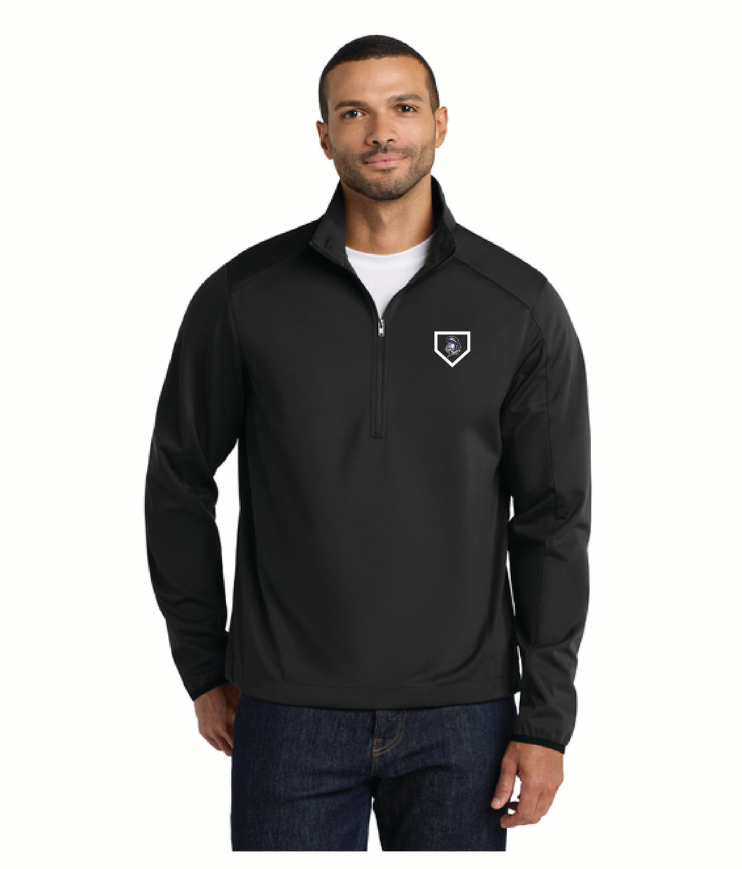 Knight Embroidery - Port Authority 1/2 Zip Soft Shell Jacket - Black - Softball