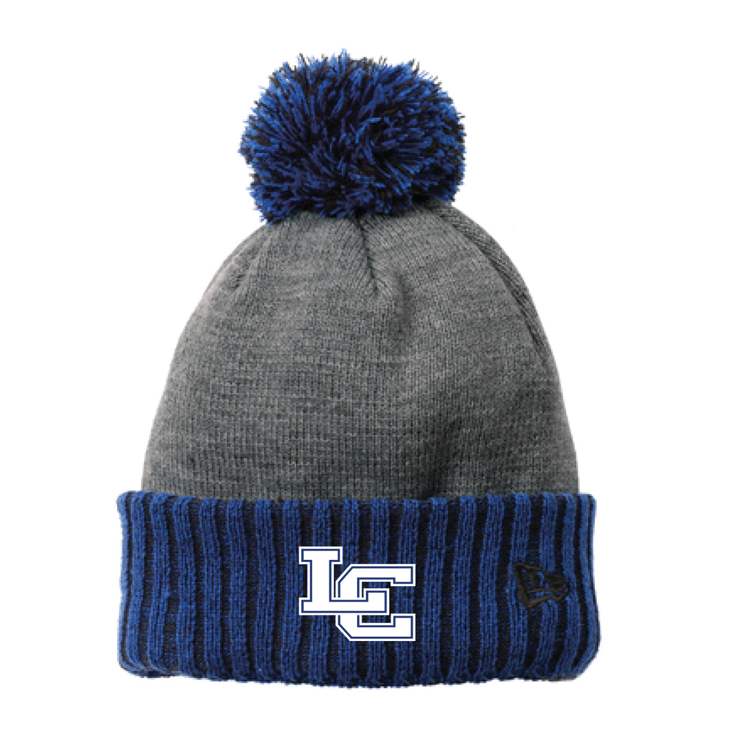 LC Embroidery - New Era Colorblock Beanie - Grey/Royal - Softball