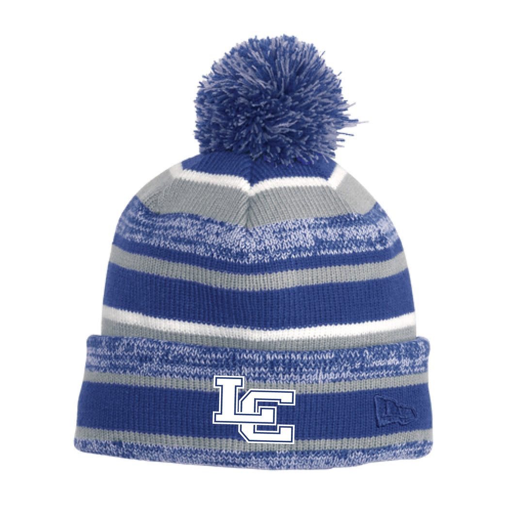 LC Embroidery - New Era Sideline Beanie - Royal Stripe - Softball