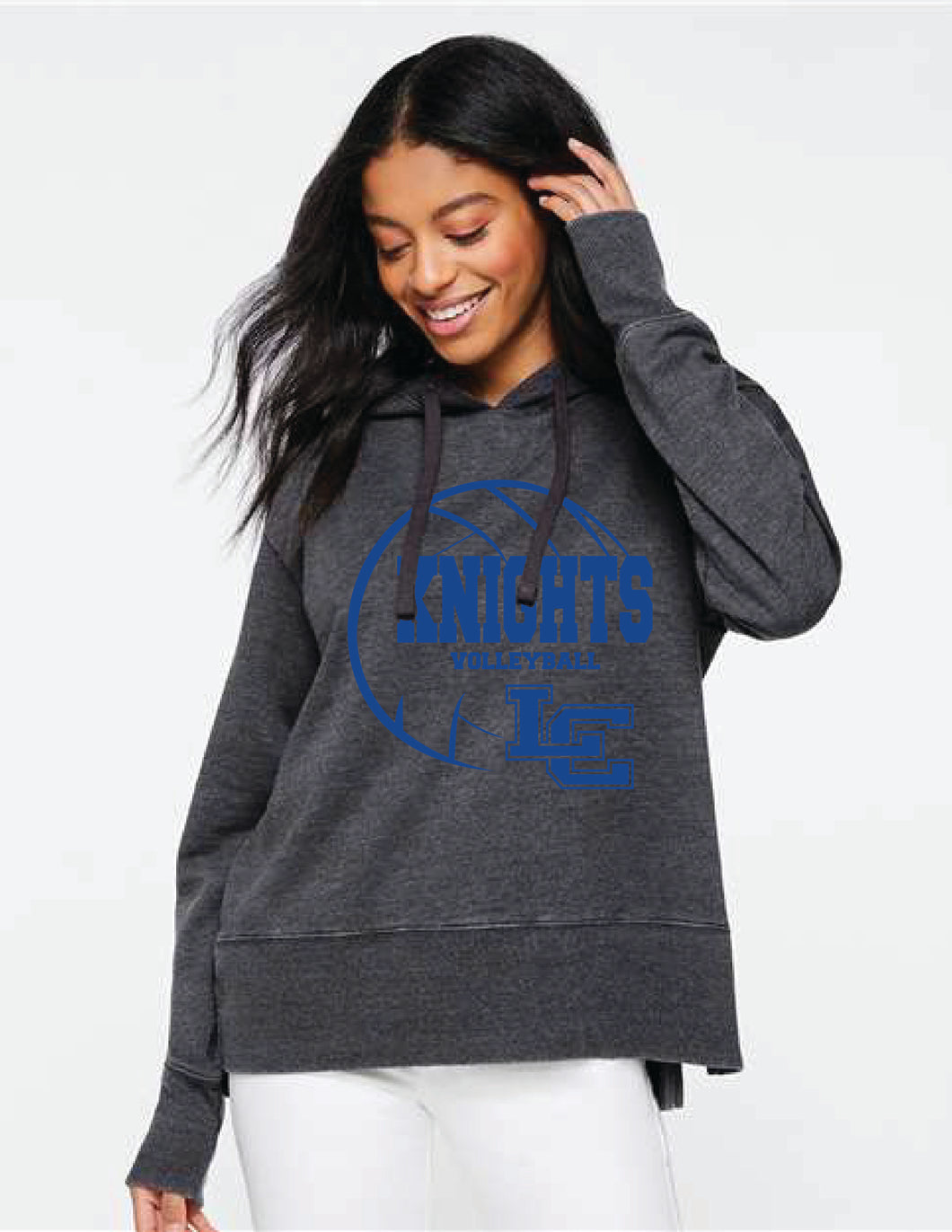 Knights Volleyball - LAT Women's Vintage Wash Hoodie - Washed Black