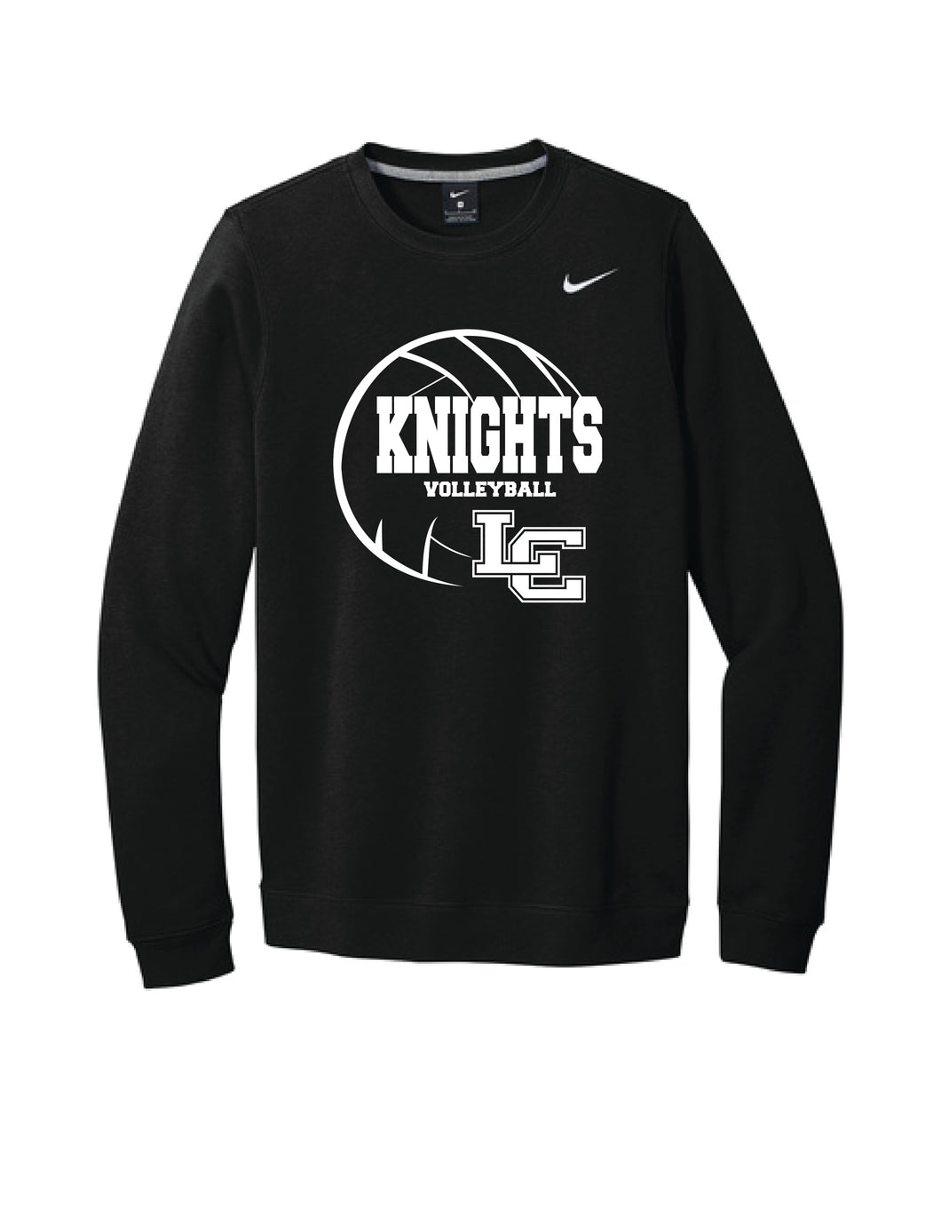 Knights Volleyball - Nike Club Fleece Crew - Black