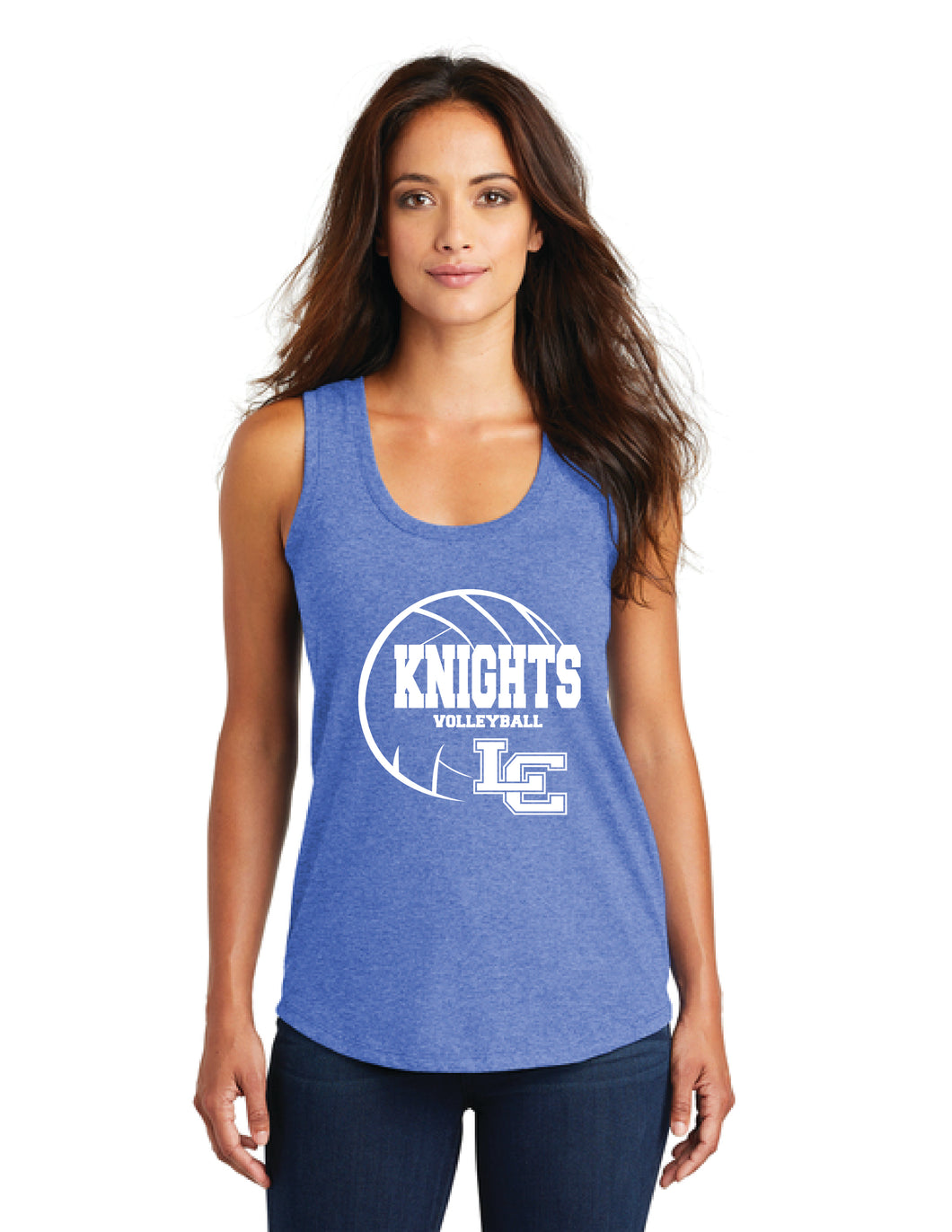 Knights Volleyball - District Ladies Racerback Tank - Royal Frost