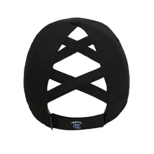 Load image into Gallery viewer, Volleyball Embroidery - Imperial - The Hinsen Performance Ponytail Cap - Black
