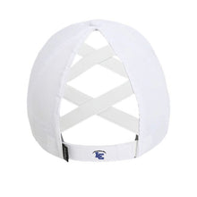 Load image into Gallery viewer, Volleyball Embroidery - Imperial - The Hinsen Performance Ponytail Cap - White
