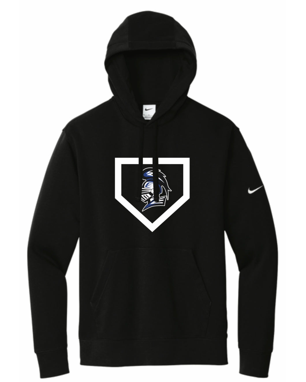 Baseball/Softball Diamond - Nike Club Fleece Sleeve Swoosh Pullover Hoodie - Black