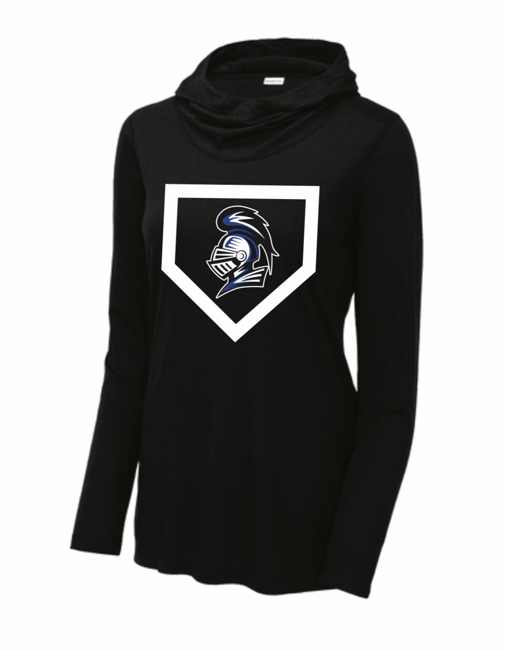 Baseball/Softball Diamond - Ladies Sport Tek Tri-Blend Long Sleeve Hoodie - Black