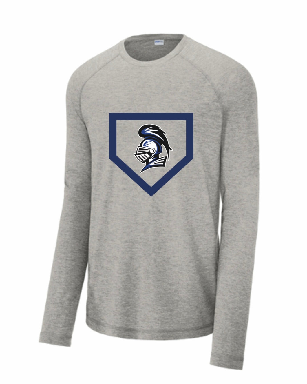 Baseball/Softball Diamond - Sport Tek Tri Blend Long Sleeve Raglan T-Shirt - Grey